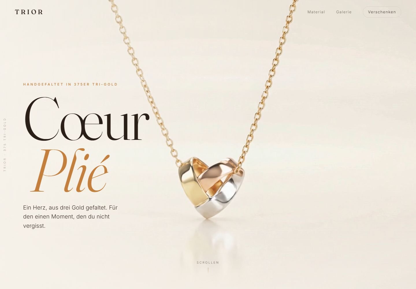 Portfolio Vorschaubild der TRIOR Schmuck Website