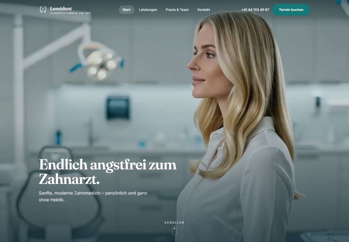 Portfolio Vorschaubild der Zahnarzt Omega Website